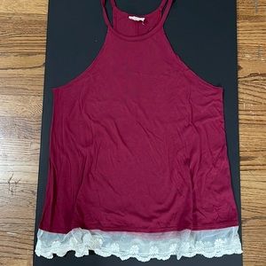 Halter Top Tank w/Lace hem- Sz L